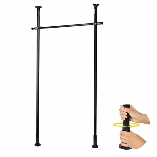 Perber 突っ張りハンガーラック 1段 縦120-320、横80-120cm 耐荷重 50kg 縦型 つっ...