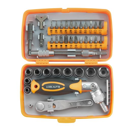 樂天商城 - STEELMIGHT ドライバーセット 六角レンチ ビット ラチェットセット工具 38in1 六角ねじスパナ 180°調整可能 クロムバナジウム鋼製 コンパクト収納ケース付き 精密 修理工具セット