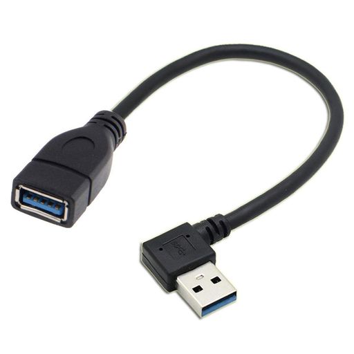 樂天商城 - CY USB 3.0タイプAオス-USB 3.0タイプAメス延長ケーブル20cm 5Gbps 90度左角度