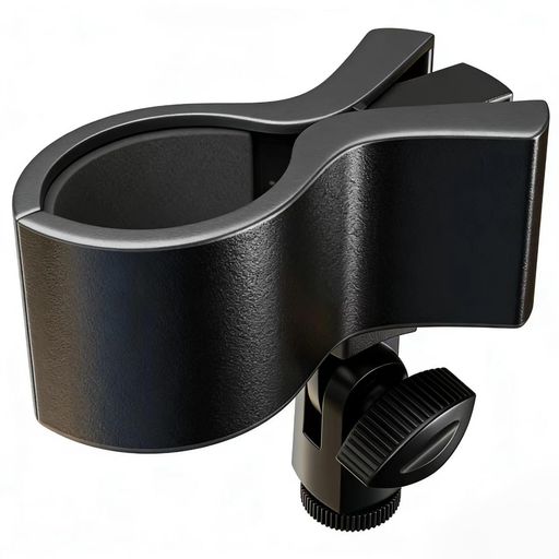 マイクスタンド 変換ネジ マイク用クリップ 調整可能 外径32mm - 60mm対応5 /8”ねじ山3/8”雌ねじアダプタ付き クリップホルダー スタンドマイク コンデンサーマイク用 卓上対応(ブラック)