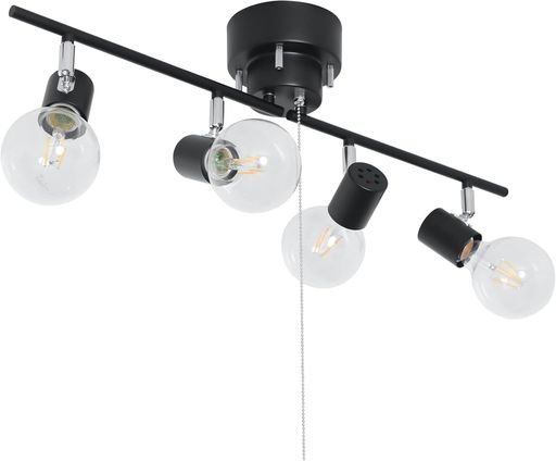 乐天商城 - szbritelight シーリングライト 4灯 スポットライト 天井照明 E26 LED電球対応 【電球別売】 角度調節 折り畳み可 吊り下げ照明 インテリアライト おしゃれ リビング 照明器具 黒