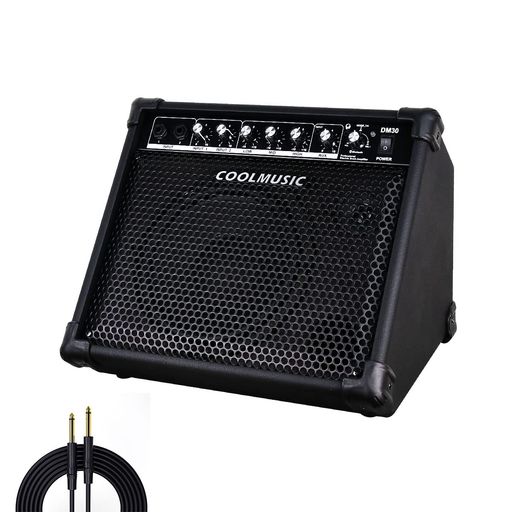 Coolmusic DM30 AMP 30 ワット電子ドラム アンプ キーボード アンプ Aux 入力と BT、2 入力…