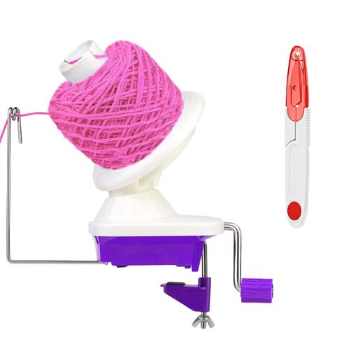 KNEWMART 玉巻き器, ポータブル手糸巻き機ボール 家庭用糸玉ワインダー手巻き機 使いやすい 編み物キット 手芸用品 + はさみ