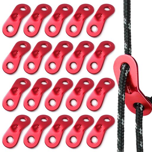 ✨【コンパクトで軽量な設計】:サイズ縦3.9cmx横1.5cm(穴径0.58cm)、重量わずか3gの軽量アルミニウム製。赤、黒、銀の3色展開でキャンプギアとのコーディネートが可能。 ✨【強力固定システム】:テントや天幕のロープを確実に固定。強風時や荷重がかかっても位置ズレしにくい独自の止滑設計を採用。 ✨【高耐久アルミ合金素材】:陽極酸化処理済みで耐食性に優れ、低温環境でも性能維持。色褪せないため長期間美観を保持。 ✨【確かな固定性能】: 柔軟性と強度を兼ね備えた設計で、収納時や輸送中のロープの緩みを防止。テント設営時の安定性を確保します。 ✨【マルチユース対応】:テント自在金具として地釘と併用可能。天幕、タープ、パラシュートコードなど、様々なアウトドアシーンでのロープ長さ調節に最適。