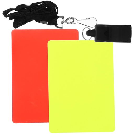 樂天商城 - LEDMOMO サッカー審判セット 審判カード 警告カード レッドカード イエローカード 軽量 コンパクト レフリーホイッスル付き