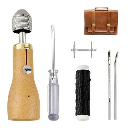 yowodana 革縫い針セット 手縫機 糸通し器 片手ミシン 手縫い スピーディーステッチャー 便利 片手で縫える レザークラフト用 ハンドミシン 縫製用 革工具