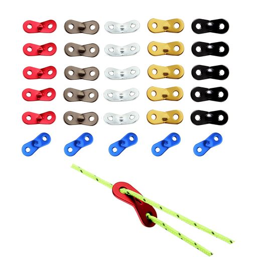 【耐久性の高い素材】アルミニウム。(約)長さ39.4mmx幅16mm。穴径:(約)6.0mm。板厚(約)2.0mm。アルミ合金、 ロープ径φ3.0-5.5mmまで対応。の太さのロープに取り付け可能です。野外で使うものですので、外層にメッキ加工が付き、錆びりにくい、耐久性が強くです。 【超軽量で持ち運びラクラク】丈夫で耐久性もいい、軽くて、持ち運びも収納も便利です。この簡単なロックは何もすばやく締付ることができます。安定感のあるロープフックはバランスを保ちますし、滑り止めにも役に立ちます。便利なイロープ 自在金具。 【取付・取り外しカンタン】工具を一切いらず!ロープに引っ掛けるだけで簡単に取り付けることができます。コンパクトになり、持ち運びに便利です。ロープ(張り網)の長さを調節してテントやタープにテンションをかけられる自在金具です。テント、天幕、遮光シェード、雨シェ―ド、アウトドアイベント、設営などで大活躍の一品です。 【様々なシーンで活躍】 いろんな用途に使える超便利な自在金具。