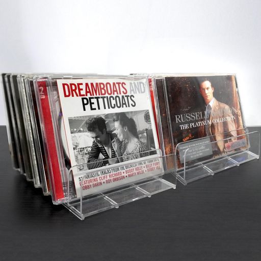 CDラック 卓上 CD/DVD収納ケース 2個 多機能収納ラック 透明アクリル製