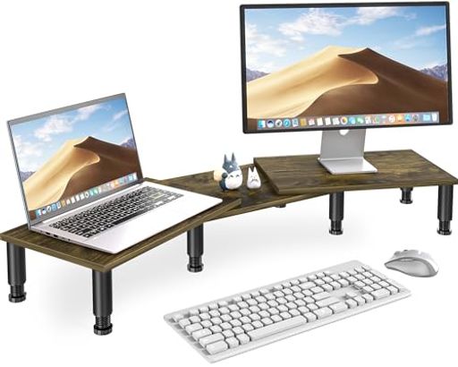 AX WABER 二台置き可能 スタンド モニター台 台 机上ラック pcスタンド 長さと角度...