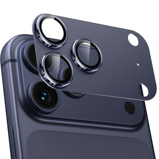 Woxuyee カメラフイルム iPhone 17 Pro Max用 カメラ保護 全面保護 9H強化ガラス アルミ合金 アイフォン17 Pro Max レンズカバー 耐衝撃 フラッシュ干渉なし 黒縁取り 超高透過率 いphone17プロ max