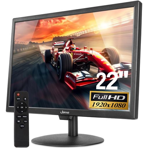 Upinva 21.5インチ 小型液晶モニター FHD (1920x1080) 60Hz 内蔵スピーカー HDMI/VGA/AV/BNC/USB 多入力 対応 【CCTV監視カメラ、DVR、PC、ゲーム機、Switch、PS5用 ディスプレイ】