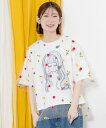 【ScoLar スカラー】141666 花刺繍チュール重ね 女の子プリントTシャツ トップス カジュアル ポップ カラフル 原宿系 個性的【パッパドゥドゥ】