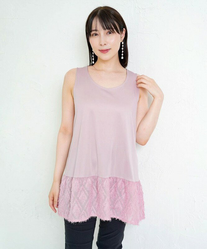 ★SALE★【is ScoLar イズ スカラー】553219 シフォン切替インナータンク シック フェミニン ガーリー 原..