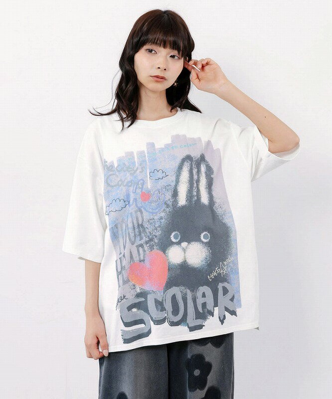 登场人物 - ★新作★【ScoLar スカラー】162712 もこもこラビル柄Tシャツ トップス カジュアル レトロ 原宿系 個性的【パッパドゥドゥ】
