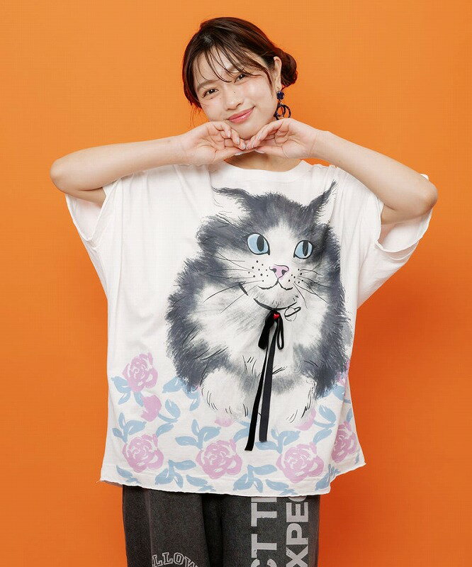 楽天市場】猫（袖の長さ七分袖・五分袖）（Tシャツ・カットソー 