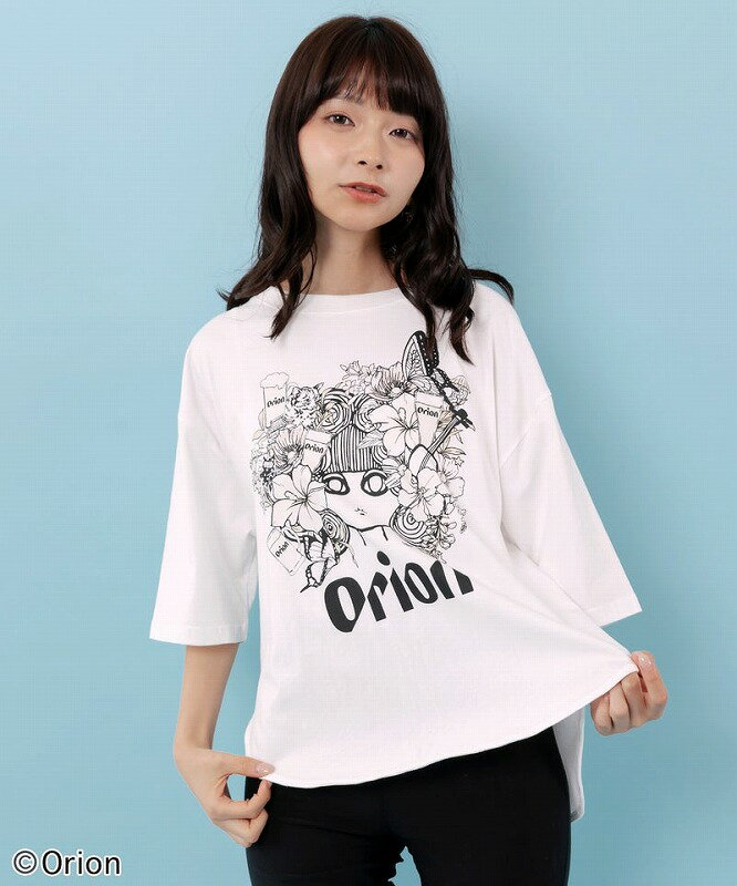 乐天商城 - ★新作★【ScoLar スカラー】462006 orion×ScoLar フラワーカーニバル柄Tシャツ トップス カジュアル レトロ オリオンビール 原宿系 個性的【パッパドゥドゥ】