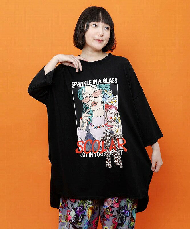 レディース ファッション かわいい チュニック ScoLar スカラー 162749 パフェガール リボン付き接触冷感チュニック カジュアル レトロ ガーリー 原宿系 個性的