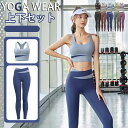ヨガウェア 上下セット セットアップ ヨガ スポーツブラ レディース 揺れない ブラジャー スポーツブラジャー しっかりサポート ヨガブラ トレーニング レディース 伸張 おしゃれ 完璧な形状 快適な動き 2枚組 上下セット トップス カップ付 ヨガウェア上下セット