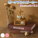 Bluetooth レトロ ポータブルスピーカー メリーゴーランド レトロなレコード風 可愛い Bluetoothスピーカー ワイヤレス 小型 レトロなスピーカー ハンズフリー通話 アウトドア 持ち運び便利 簡単操作 TFカード対応 Bluetooth 5.1 FM対応 音楽再生可能 1200mah 充電式(2)