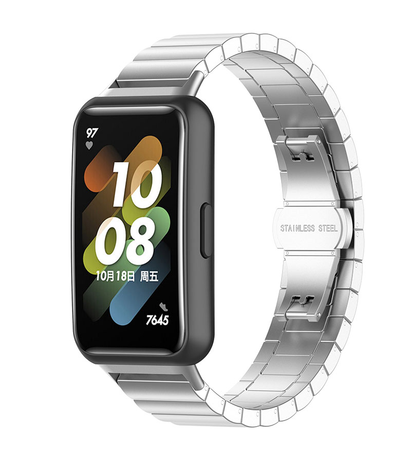 HUAWEI Band 7 交換用ベルト ファーウェイバンド7専用取り替えバンド 取扱簡単 交換用バンド 腕時計バンド スマートウォッチ ベルト バンド 耐久性 対応Huawei Watch Fit,交換バンド 金属 ステンレスバンド ステンレス 調節可能 ビジネス風