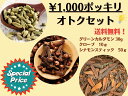 【1000円ポッキリ！送料無料】グリーンカルダモン30g シナモンスティック 50g クローブ10gよく使う3種類のお得なセット スパイスカレータイカレーインドカレー本格カレー作りに【CardamonGreen30g】