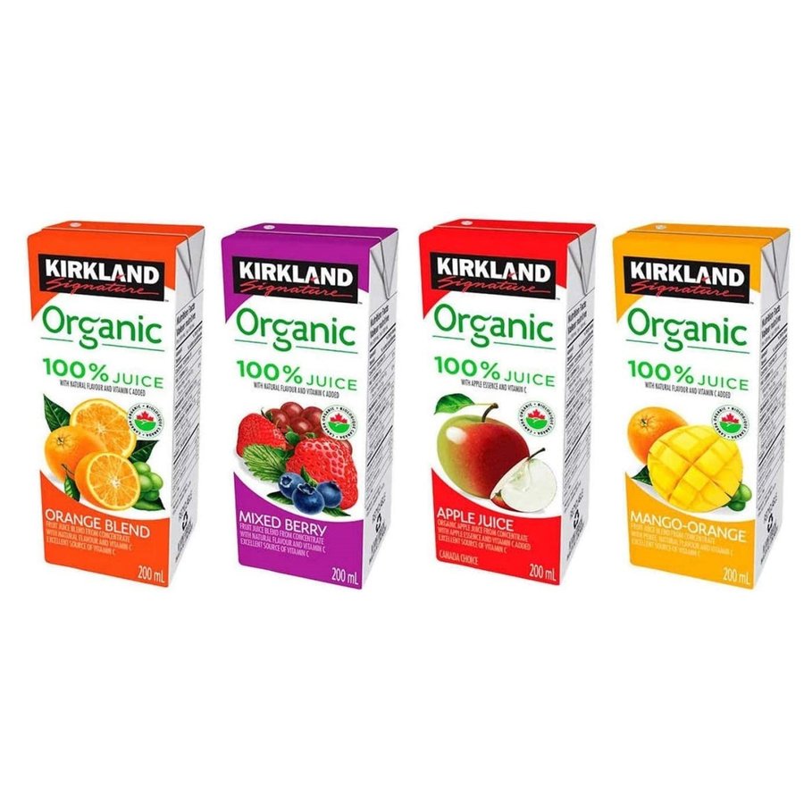 KIRKLAND SIGNATURE カークランドシグネチャー オーガニック100% ジュース 200ml x 40本 KS 100% ORGANIC JUICE BOX★送料無料★