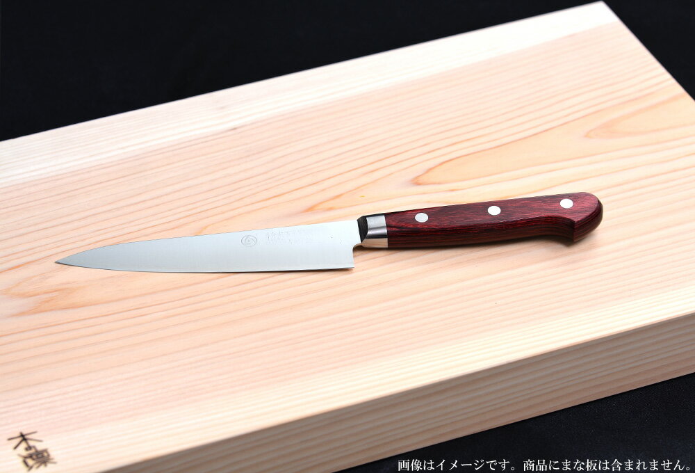 ペティナイフ 粉末ハイス鋼 口金付 130mm 高村刃物製作所 両利き用 包丁 木凛のサムネイル