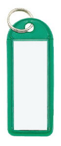 コクヨ ソフトキーホルダー型名札　緑　カード寸法42×17mm ナフ-225G 【50点セット】