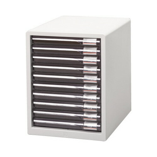 レターケース アイリスオーヤマ レターケースライトグレー スリム10段 W265×D350×H345mm L-10SR-LIGR