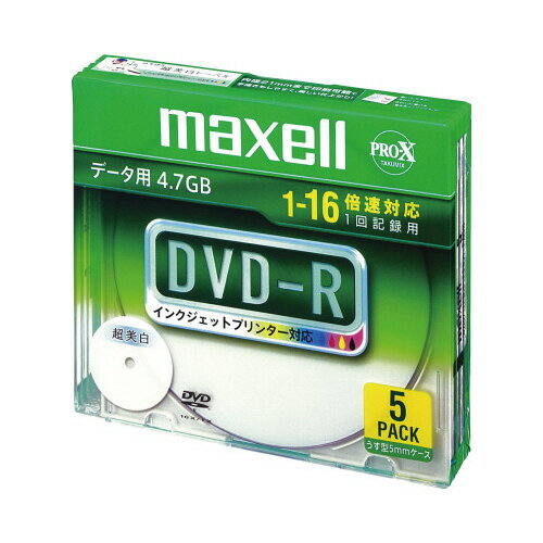 マクセル データ用DVDR　5枚　IJP対応 DR47WPDS1P5SA