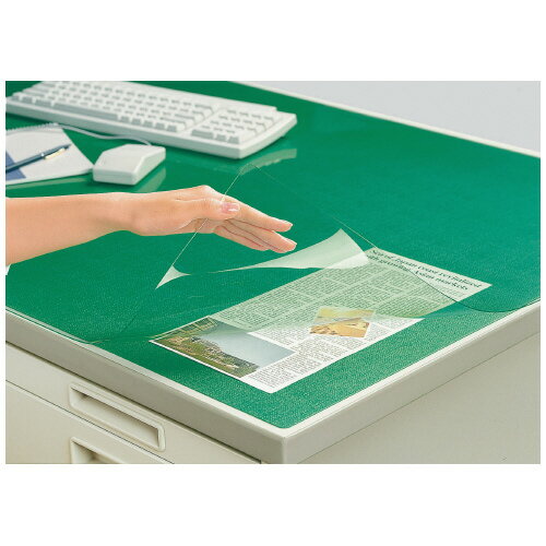 デスクマット コクヨ デスクマット軟質Wエコノミー塩ビ製 緑 透明 下敷き付 1000×600デスク用 マ-1206NG