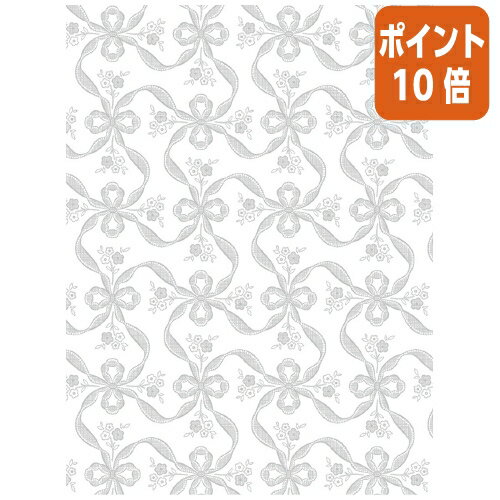 ★10月16日17時注文分よりポイント10倍★ササガワ 包装紙 フラールリボン銀 半才判 50枚袋入 49-1805