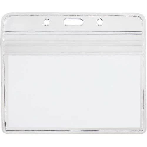 名札 カウネット パ）ソフト名札ケース　名刺サイズ　チャック付き　防水タイプ　10枚入×5 4240-4491