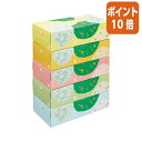 ★5月9日17時注文分よりポイント10倍★ カウネット 再生ボックスティシュー バード柄 200組×5箱 4235-9616