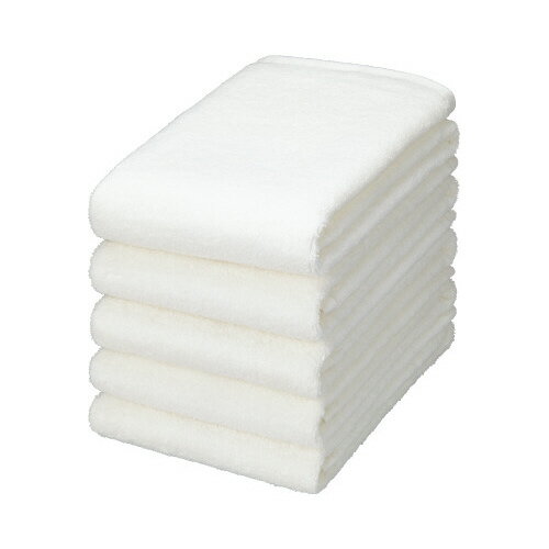 東進 毛羽が落ちにくい無撚糸フェイスタオル　ホワイト　5枚 KU-214
