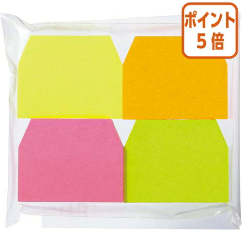 ★12月10日17時注文分よりポイント5倍★付箋 カウネット 強粘着インデックスふせん　ネオンカラー　4冊 4192-9858
