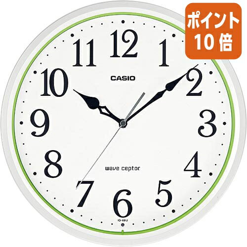 ★3月27日9時注文分よりポイント10倍★カシオ計算機 カシオ計算機 電波掛時計 グリーン 直径305 49mm IQ-481J-7JF