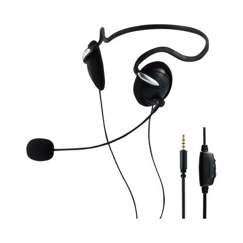 エレコム ネックバンド有線ヘッドセット4極　1．8m　ブラック HS-NB03STBK