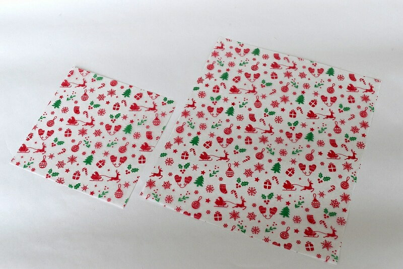 ワックスペーパー クリスマスカラー(1セット100枚入)