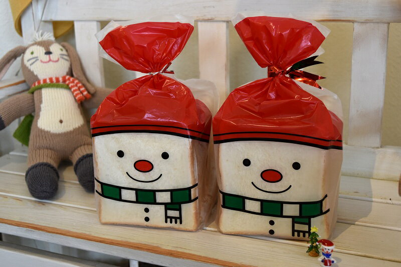 【クリスマス 袋】HD食パン1斤袋 スノーマン(1セット100枚入)【パン 袋】【ラッピング 袋】