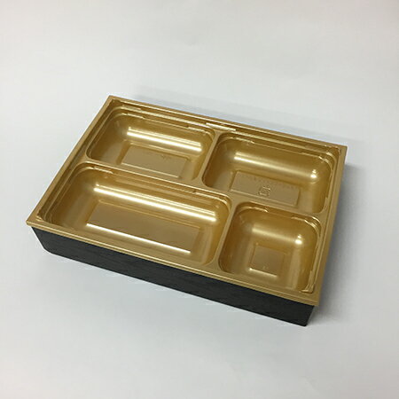 【メーカー直送】【高級弁当】ワン折重 81×55黒焼杉/SP-4金底/共蓋 (400セット)高級折箱/弁当容器/使い捨て/仕出し/懐石/会席/祝膳/法事