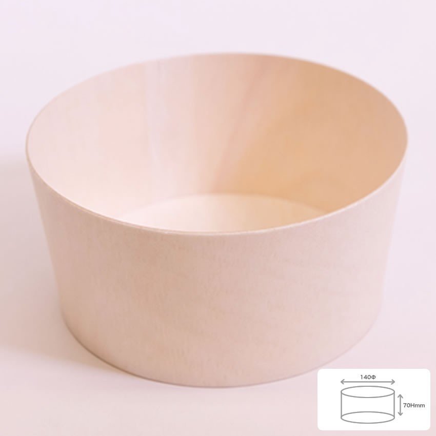 エコウッド容器 FLR-12B本体[ケース300入]140Φ丸型 わっぱ エコ商品 環境配慮商品 テイクアウト 高級弁当 デパ地下 仕出し デリバリー 使い捨て 出前 折箱 弁当容器 送料無料