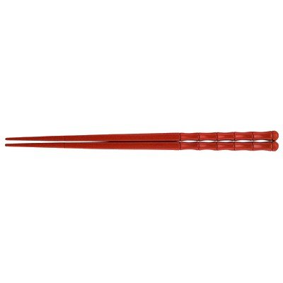 お箸 M-47-10 竹型箸 23cm 朱 PBT樹脂塗箸 1膳