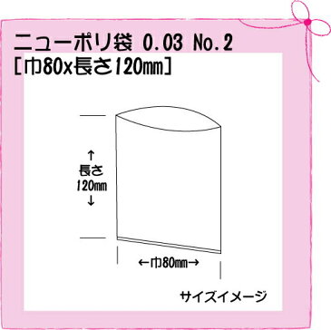 ニューポリ袋 0.03 No.2 [巾80x長さ120mm] (16000枚入り/ケース)