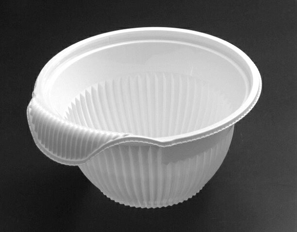 クリーンフォーユー BOWL 本体(M)白　(600個/ケース)《メーカー直送》リスパック 使い捨て サラダ プラスチック容器 惣菜 テイクアウト ボウル 透明容器