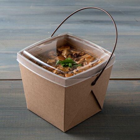デリメイト TK125 クラフト カンゴウ容器付きセット [ケース240入]使い捨て 紙ボックス 紙BOX カフェ DELI テイクアウト 持ち帰り 紙製品 取っ手付き紙ボックス