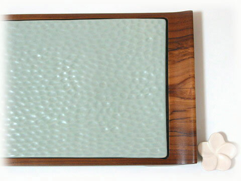 Jenggala ジェンガラ Hammered Motif rect Platter with Wood