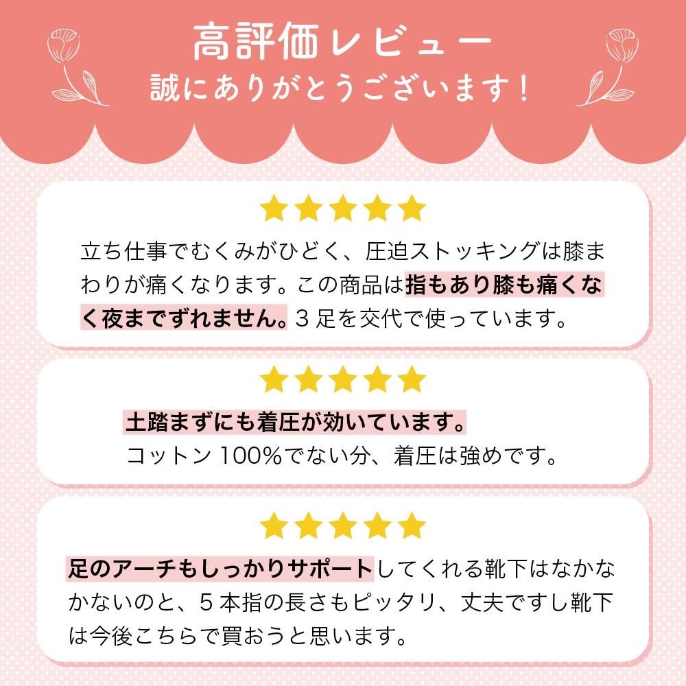 【3足組・送料無料】着圧5本指ハイソックス X...の紹介画像2