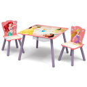 【スーパーSALE◆割引商品】ディズニー プリンセス テーブル&チェア 収納付き 3点セット サーモンピンク デルタ delta TT89020PS