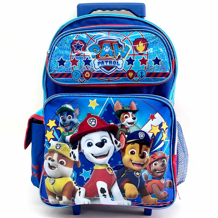 商品説明 商品名 LARGE 16" ROLLING BACKPACK サイズ 約 幅30×高さ40×奥行12cm 対象年齢 低学年〜高学年 頃 材質 ポリエステル 他 生産国 MADE IN CHINA. 仕様 ショルダーパッド入り。 ショルダー調節できます。 ヒモを引きずらない留めマジックテープ付き リュック時タイヤカバー付き 持ち手　33cm引き出し(地面から高さ75cm) チャックは両方向1点づつ 厚手のキャンバス地に内側はナイロンコーティングと長く愛用が出来お手入れも簡単 両サイドにはとっても便利なポケットが装備 A4ファイルも入るLサイズで、塾や、旅行、低学年〜高学年にお勧めのサイズです。 備考 ・ラッピング可(ラッピングバッグと一緒にご購入下さい。) ・入荷時期によりデザイン・カラー変更の場合がございます。 ・輸入商品特有の製造上のキズや塗装剥がれ等や輸送時のパッケージのダメージが見受けられる場合がございます。 ※輸入商品の為、入荷時より少しの汚れや傷が付いているものがございます。 　当店ではそのような商品も輸入品ならではという判断の元、販売しております。 　その点に関しての返品・交換はお断りさせて頂いております。 ■画像と商品が一部異なる場合もございますのでご了承ください。 ■在庫数、価格は日々変動いたします。 ※お買いもの前に必ずご確認ください。 ■アメリカ製品について ■お買い物ガイド 【検索キーワード】 パウ・パトロール パウパトロール パウパトグッズ グッズ 子供 子ども用 キッズ 幼児 バックパック リュック キャラクター インポート アメリカ買い付け 海外 輸入 通園 通学 入園 入学 オシャレ 特別 スペシャル お祝い プレゼント クリスマス 誕生日 ギフト 遠足 ピクニック お出掛け 男の子 女の子 ボーイズ ガールズ キッズ トドラー キャラクターグッズ バッグ 旅行 遠足 かばん 機内持ち込み キャリー キャラクター